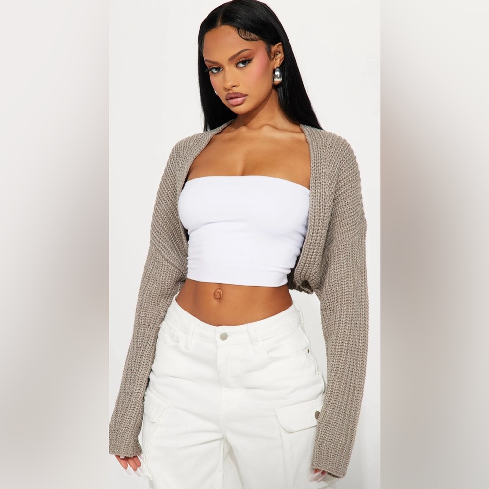 Fashion Nova- Cool Girl Mood Bolero Sweater